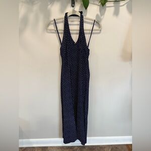 VINTAGE 1960s 70s Navy Blue Women's Dress